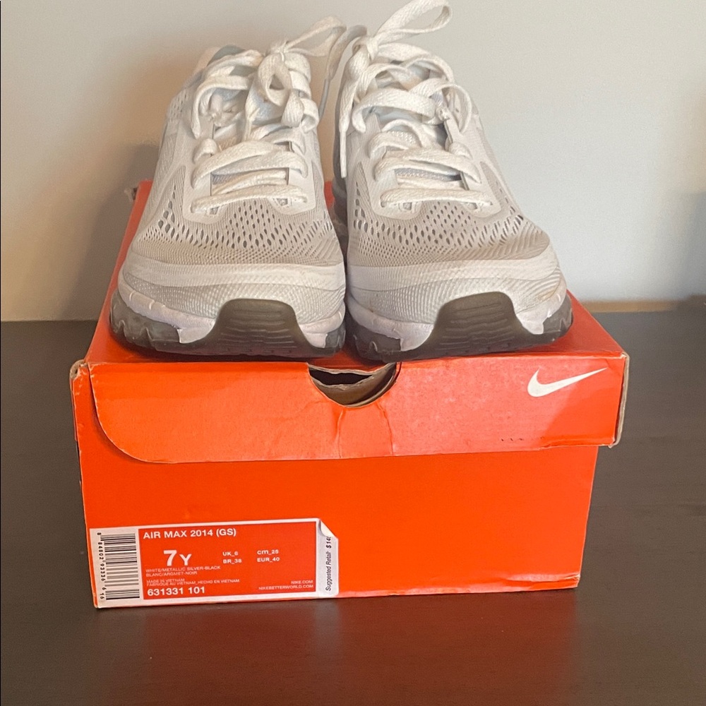 Nike Kids Air Max White and Gray Sneakers